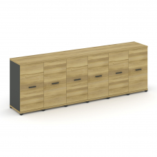 Concept Шкаф 6 узких секций, 2 ниши CN.STU-263 A Дуб Винченцо/Антрацит/Металл Антрацит 2500*420*818