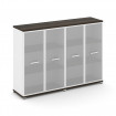 Concept Шкаф 2 широкие секции, 3 ниши CN.STS-326 RMW W Дуб Мали/Белый Бриллиант/Металл Белый/Сатин 1