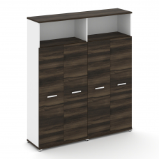 Concept Шкаф 2 широкие секции, 5 ниш CN.STS-526 W Дуб Мали/Белый Бриллиант/Металл Белый 1668*420*192