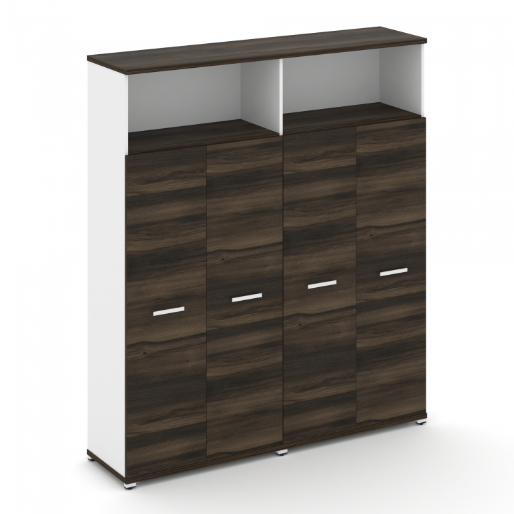 Concept Шкаф 2 широкие секции, 5 ниш CN.STS-526 W Дуб Мали/Белый Бриллиант/Металл Белый 1668*420*192