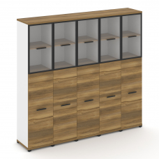 Concept Шкаф 5 узких секций, 5 ниш CN.STU-555 RPB B Сандал Янтарный/Белый Бриллиант/Металл Черный/Пр