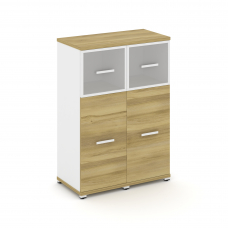 Concept Шкаф 2 узкие секции, 3 ниши CN.STU-324 RMW W Дуб Винченцо/Белый Бриллиант/Металл Белый/Сатин