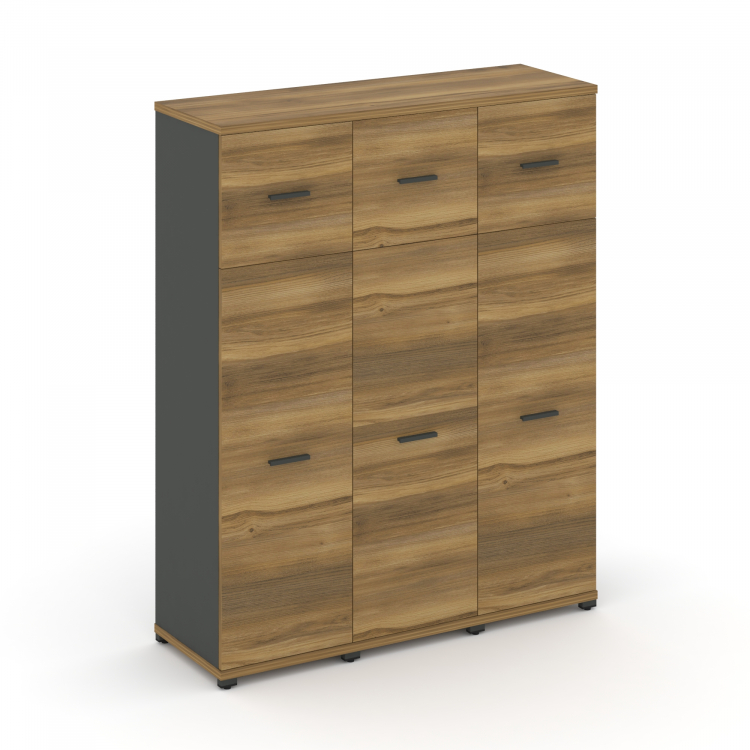 Concept Шкаф 3 узкие секции, 4 ниши CN.STU-434 A Сандал Янтарный/Антрацит/Металл Антрацит 1252*420*1