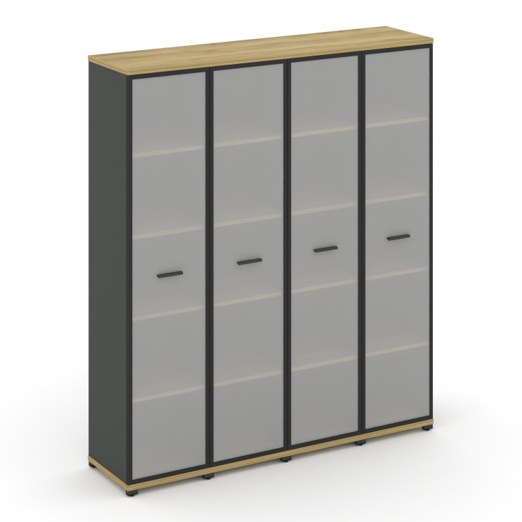 Concept Шкаф 4 узкие секции, 5 ниш CN.STU-548 RMB A Дуб Винченцо/Антрацит/Металл Антрацит/Сатин 1668