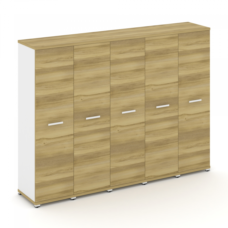 Concept Шкаф 5 узких секций, 4 ниши CN.STU-456 W Дуб Винченцо/Белый Бриллиант/Металл Белый 2084*420*