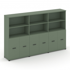 Concept Шкаф 3 широкие секции, 4 ниши CN.STS-431 B Кобо/Металл Черный 2500*420*1554