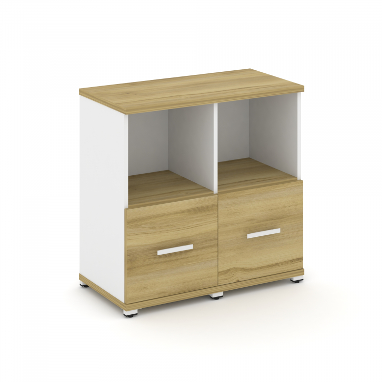 Concept Шкаф 2 узкие секции, 2 ниши CN.STU-221 W Дуб Винченцо/Белый Бриллиант/Металл Белый 836*420*8