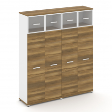 Concept Шкаф 2 широкие секции, 5 ниш CN.STS-527 RPW W Сандал Янтарный/Белый Бриллиант/Металл Белый/П