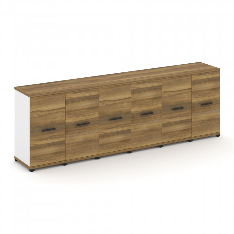 Concept Шкаф 6 узких секций, 2 ниши CN.STU-263 B Сандал Янтарный/Белый Бриллиант/Металл Черный 2500*