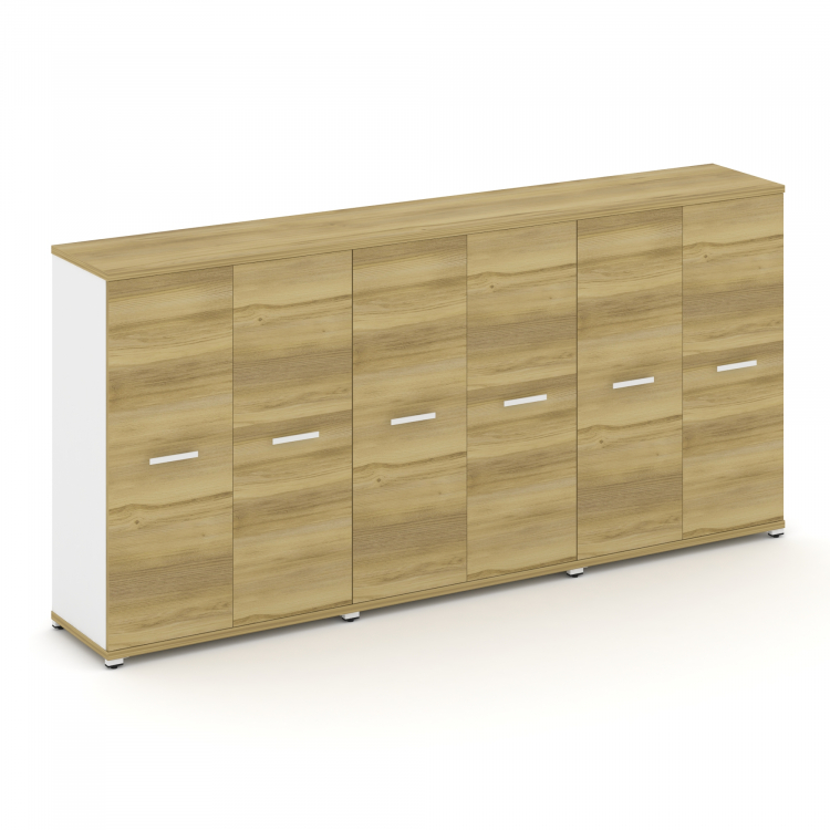 Concept Шкаф 3 широкие секции, 3 ниши CN.STS-336 W Дуб Винченцо/Белый Бриллиант/Металл Белый 2500*42