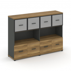 Concept Шкаф 2 широкие секции, 3 ниши CN.STS-325 RMB A Сандал Янтарный/Антрацит/Металл Антрацит/Сати