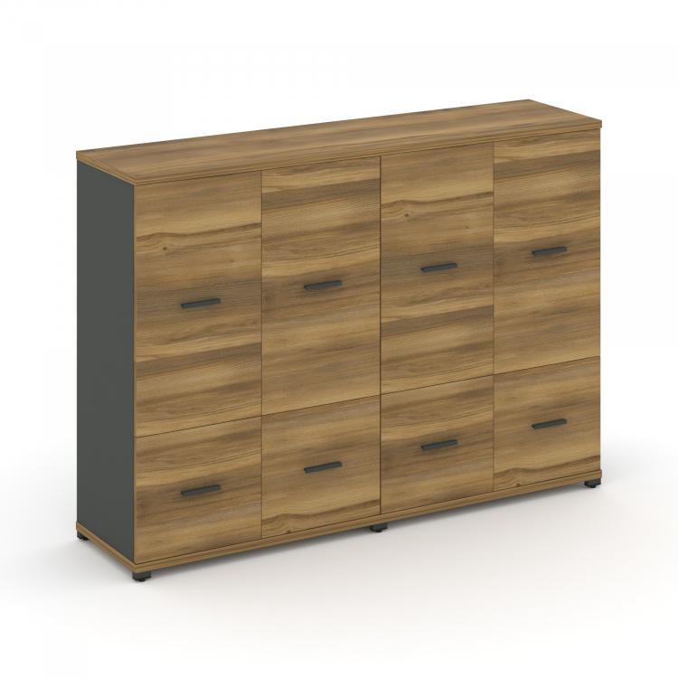 Concept Шкаф 2 широкие секции, 3 ниши CN.STS-322 A Сандал Янтарный/Антрацит/Металл Антрацит 1668*420