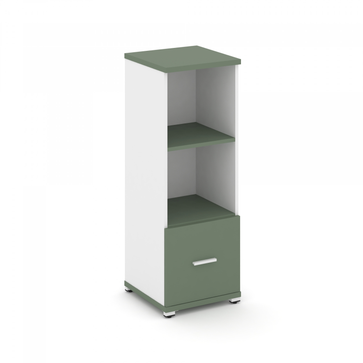 Concept Шкаф 1 узкая секция, 3 ниши CN.STU-311 W Кобо/Белый Бриллиант/Металл Белый 420*420*1186