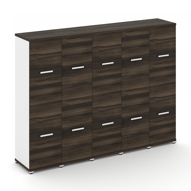 Concept Шкаф 5 узких секций, 4 ниши CN.STU-452 W Дуб Мали/Белый Бриллиант/Металл Белый 2084*420*1554