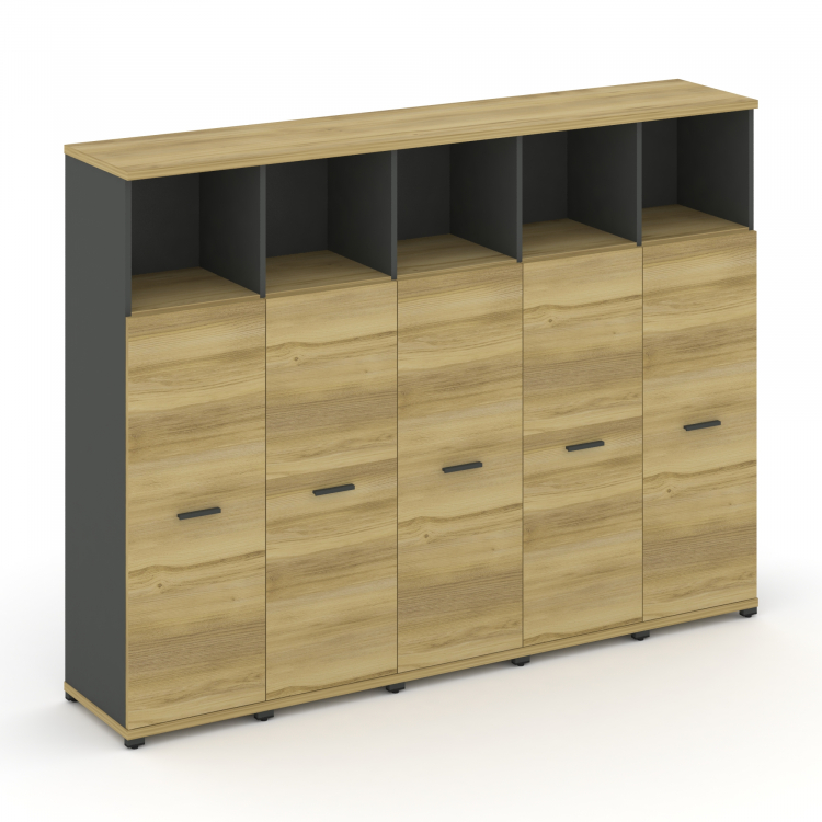 Concept Шкаф 5 узких секций, 4 ниши CN.STU-453 A Дуб Винченцо/Антрацит/Металл Антрацит 2084*420*1554