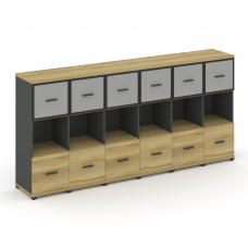 Concept Шкаф 6 узких секций, 3 ниши CN.STU-365 RMB A Дуб Винченцо/Антрацит/Металл Антрацит/Сатин 250