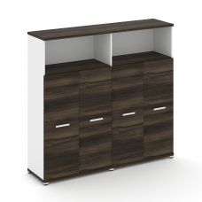 Concept Шкаф 2 широкие секции, 4 ниши CN.STS-423 W Дуб Мали/Белый Бриллиант/Металл Белый 1668*420*15