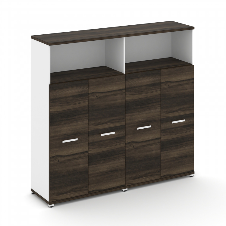 Concept Шкаф 2 широкие секции, 4 ниши CN.STS-423 W Дуб Мали/Белый Бриллиант/Металл Белый 1668*420*15