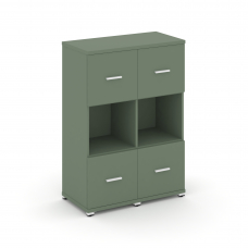 Concept Шкаф 2 узкие секции, 3 ниши CN.STU-325 W Кобо/Металл Белый 836*420*1186