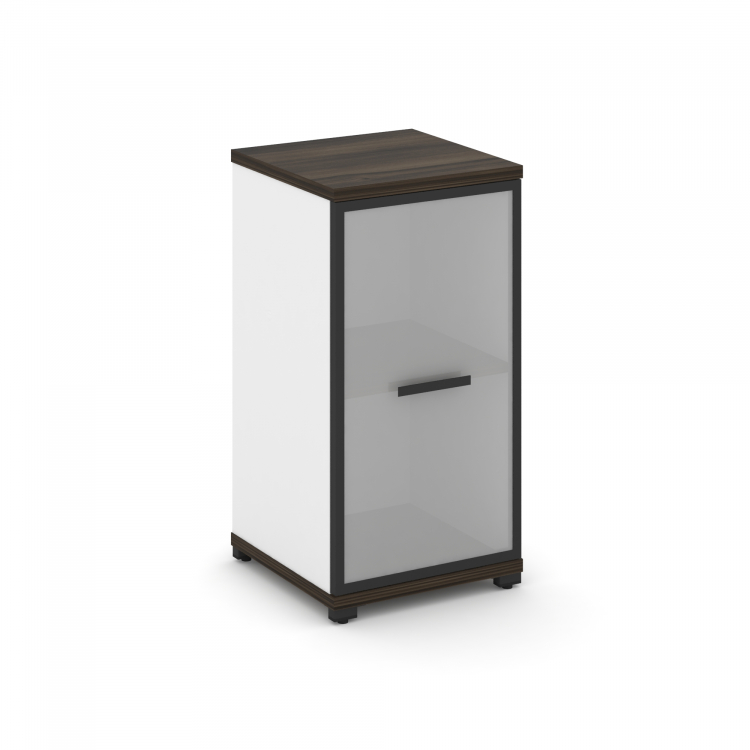 Concept Шкаф 1 узкая секция, 2 ниши CN.STU-213 RMB B Дуб Мали/Белый Бриллиант/Металл Черный/Сатин 42