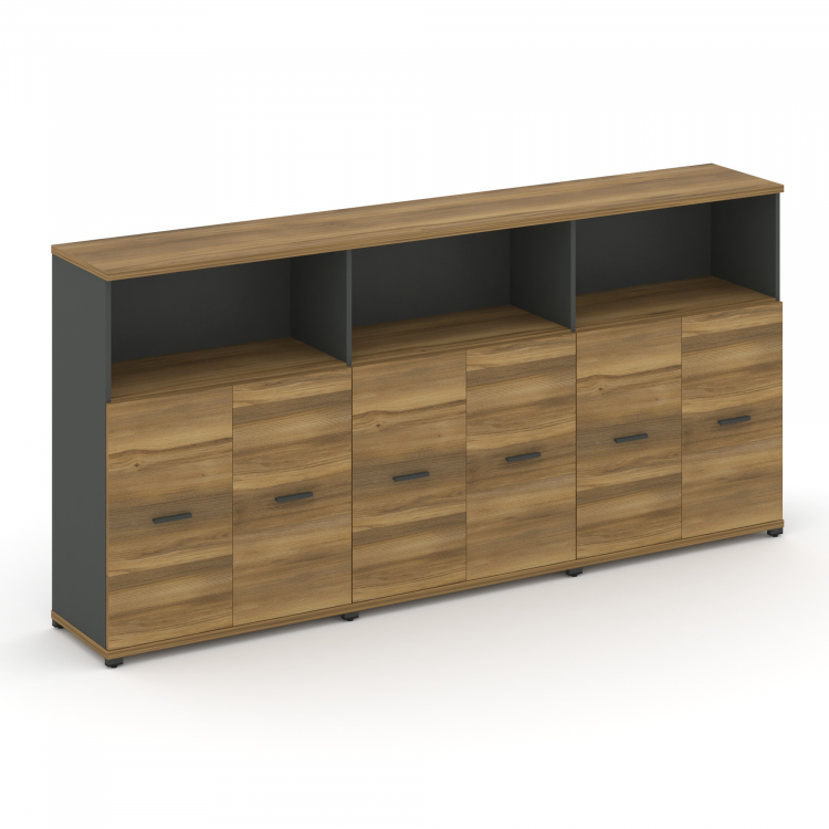 Concept Шкаф 3 широкие секции, 3 ниши CN.STS-333 A Сандал Янтарный/Антрацит/Металл Антрацит 2500*420