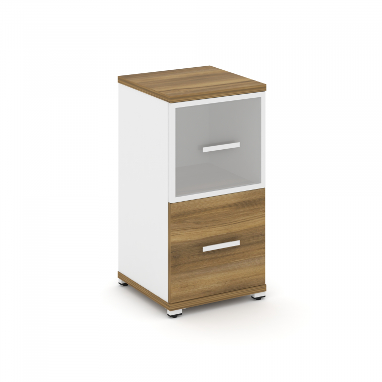 Concept Шкаф 1 узкая секция, 2 ниши CN.STU-212 RMW W Сандал Янтарный/Белый Бриллиант/Металл Белый/Са