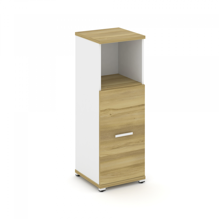 Concept Шкаф 1 узкая секция, 3 ниши CN.STU-313 W Дуб Винченцо/Белый Бриллиант/Металл Белый 420*420*1