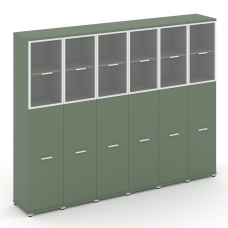 Concept Шкаф 6 узких секций, 5 ниш CN.STU-565 RPW W Кобо/Металл Белый/Прозрачный 2500*420*1922