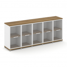 Concept Шкаф 5 узких секций, 2 ниши CN.STU-253 RPW W Сандал Янтарный/Белый Бриллиант/Металл Белый/Пр