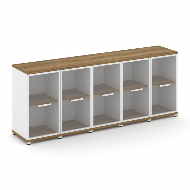 Concept Шкаф 5 узких секций, 2 ниши CN.STU-253 RPW W Сандал Янтарный/Белый Бриллиант/Металл Белый/Пр