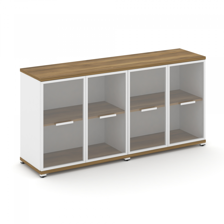 Concept Шкаф 2 широкие секции, 2 нишии CN.STS-223 RPW W Сандал Янтарный/Белый Бриллиант/Металл Белый