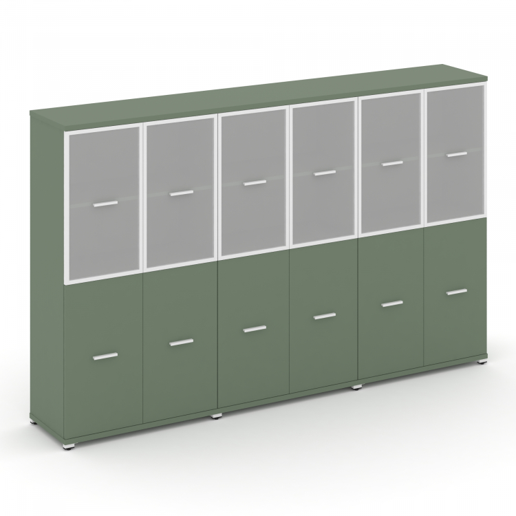 Concept Шкаф 3 широкие секции, 4 ниши CN.STS-432 RMW W Кобо/Металл Белый/Сатин 2500*420*1554