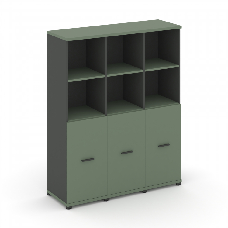 Concept Шкаф 3 узкие секции, 4 ниши CN.STU-431 A Кобо/Антрацит/Металл Антрацит 1252*420*1554