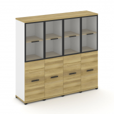 Concept Шкаф 4 узкие секции, 4 ниши CN.STU-442 RPB B Дуб Винченцо/Белый Бриллиант/Металл Черный/Проз