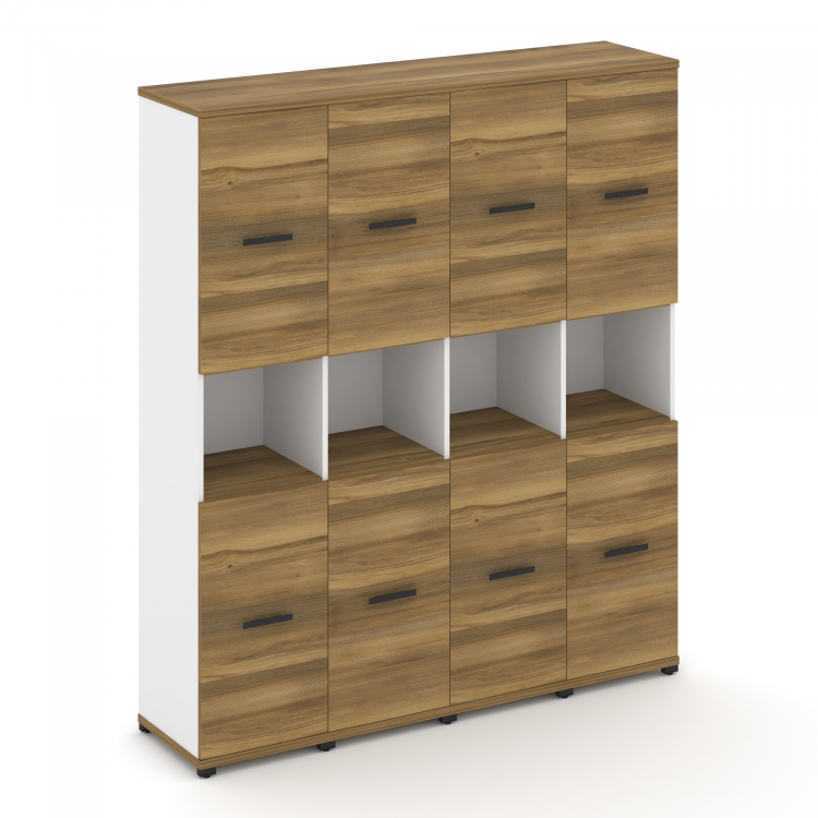 Concept Шкаф 4 узкие секции, 5 ниш CN.STU-543 B Сандал Янтарный/Белый Бриллиант/Металл Черный 1668*4