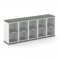 Concept Шкаф 5 узких секций, 2 ниши CN.STU-253 RPW W Кобо/Белый Бриллиант/Металл Белый/Прозрачный 20