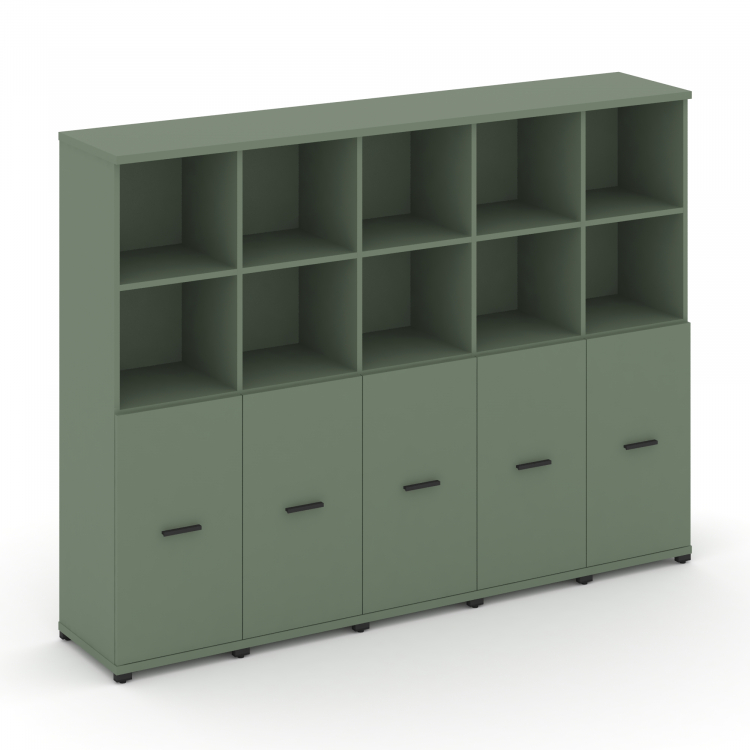 Concept Шкаф 5 узких секций, 4 ниши CN.STU-451 B Кобо/Металл Черный 2084*420*1554