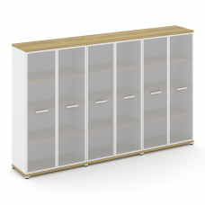 Concept Шкаф 3 широкие секции, 4 ниши CN.STS-436 RMW W Дуб Винченцо/Белый Бриллиант/Металл Белый/Сат