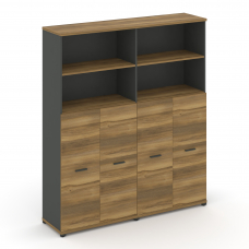 Concept Шкаф 2 широкие секции, 5 ниш CN.STS-524 A Сандал Янтарный/Антрацит/Металл Антрацит 1668*420*