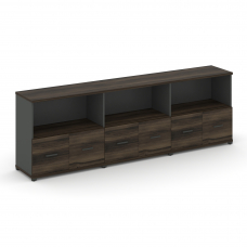 Concept Шкаф 3 широкие секции, 2 ниши CN.STS-231 A Дуб Мали/Антрацит/Металл Антрацит 2500*420*818