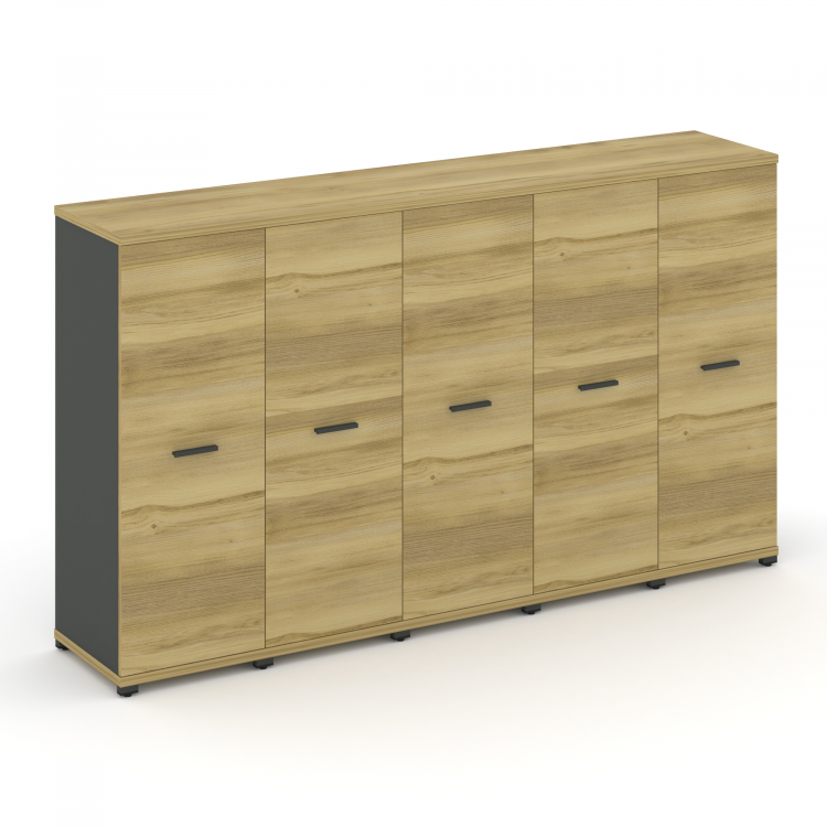 Concept Шкаф 5 узких секций, 3 ниши CN.STU-356 A Дуб Винченцо/Антрацит/Металл Антрацит 2084*420*1186