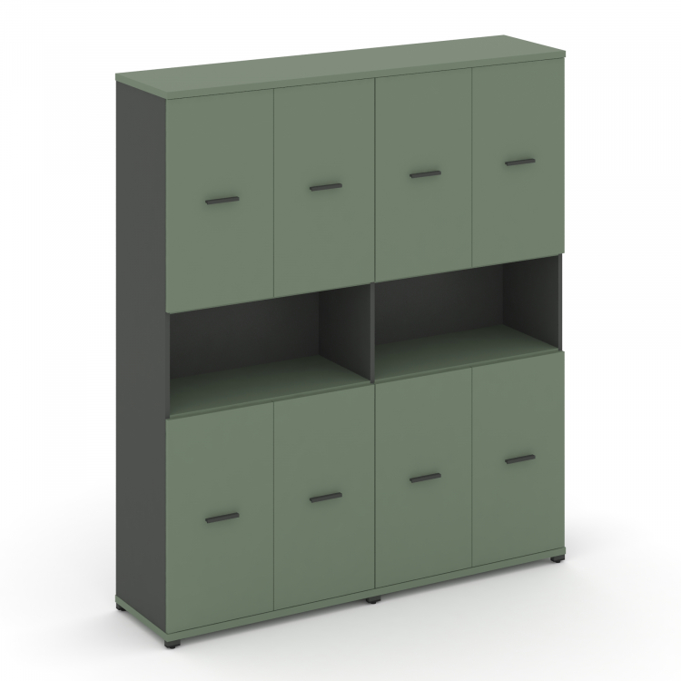 Concept Шкаф 2 широкие секции, 5 ниш CN.STS-523 A Кобо/Антрацит/Металл Антрацит 1668*420*1922