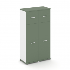 Concept Шкаф 2 узкие секции, 4 ниши CN.STU-424 W Кобо/Белый Бриллиант/Металл Белый 836*420*1554