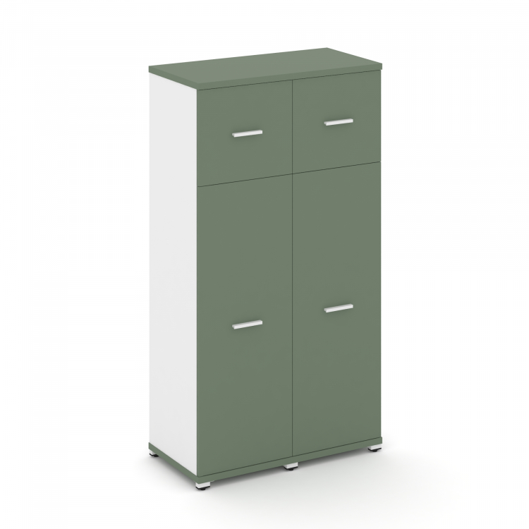 Concept Шкаф 2 узкие секции, 4 ниши CN.STU-424 W Кобо/Белый Бриллиант/Металл Белый 836*420*1554