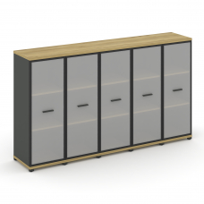 Concept Шкаф 5 узких секций, 3 ниши CN.STU-356 RMB A Дуб Винченцо/Антрацит/Металл Антрацит/Сатин 208