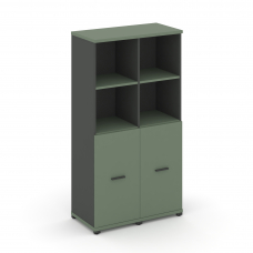 Concept Шкаф 2 узкие секции, 4 ниши CN.STU-421 A Кобо/Антрацит/Металл Антрацит 836*420*1554