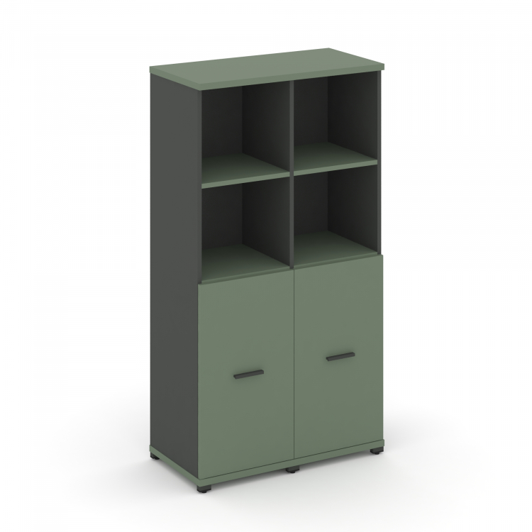 Concept Шкаф 2 узкие секции, 4 ниши CN.STU-421 A Кобо/Антрацит/Металл Антрацит 836*420*1554