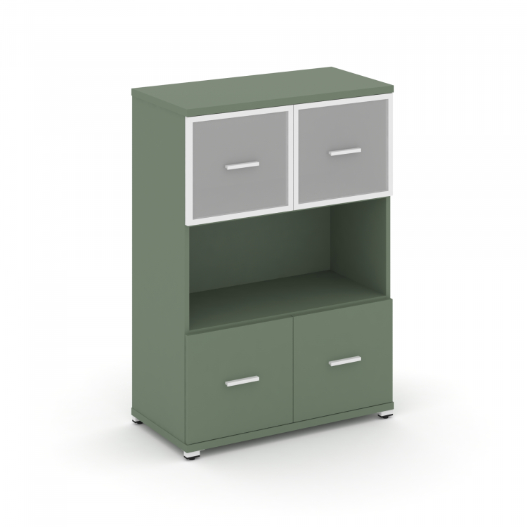 Concept Шкаф 1 широкая секция, 3 ниши CN.STS-315 RMW W Кобо/Металл Белый/Сатин 836*420*1186