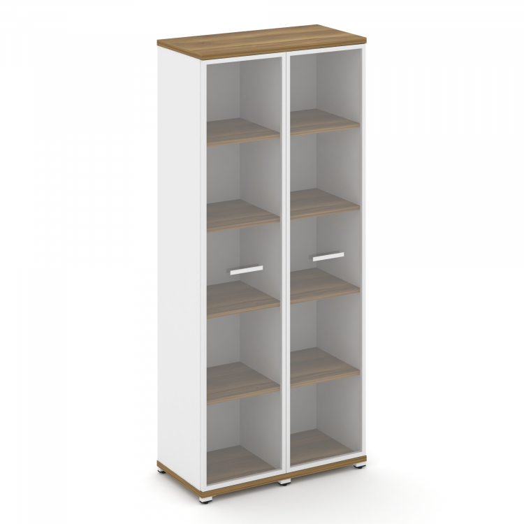 Concept Шкаф 2 узкие секции, 5 ниш CN.STU-528 RPW W Сандал Янтарный/Белый Бриллиант/Металл Белый/Про