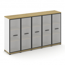 Concept Шкаф 5 узких секций, 3 ниши CN.STU-356 RMB B Дуб Винченцо/Белый Бриллиант/Металл Черный/Сати